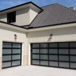 2 black powder coated full view glass