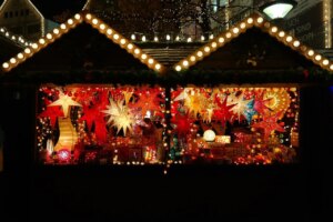 Holiday Decorated Garage Door