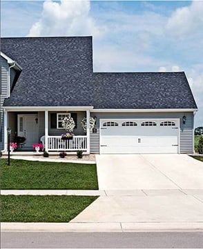 gray home with garage