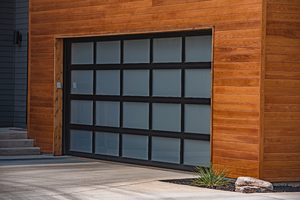 full view garage door with black frame