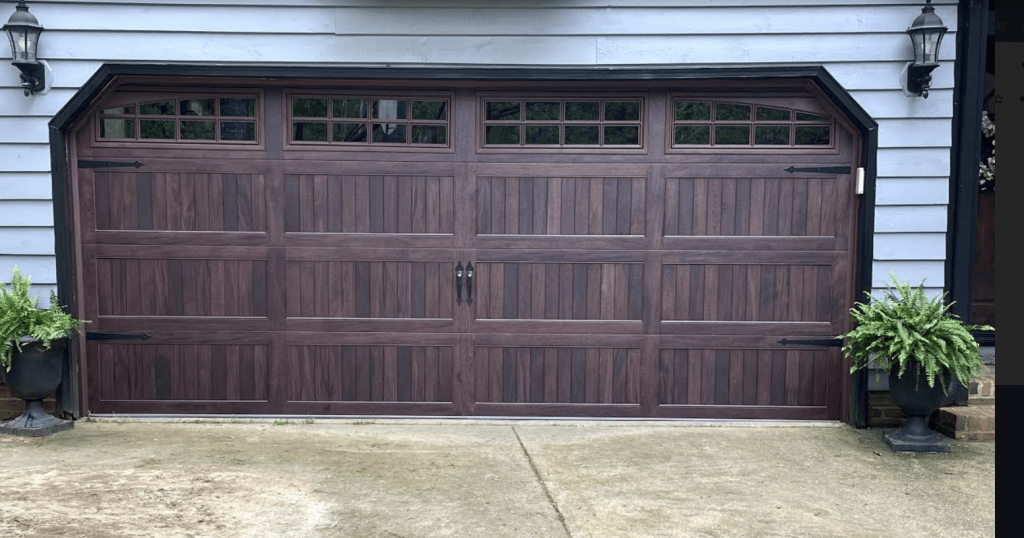 16x7 mahogony arched stockton garage door