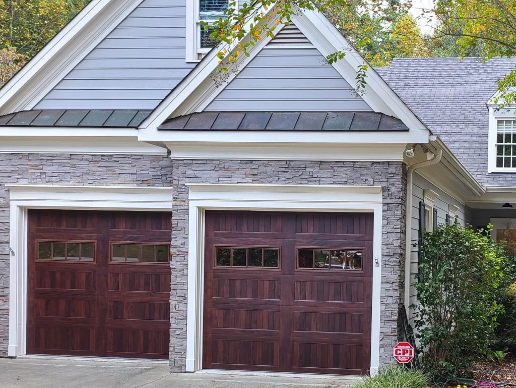 brown oak garage doors