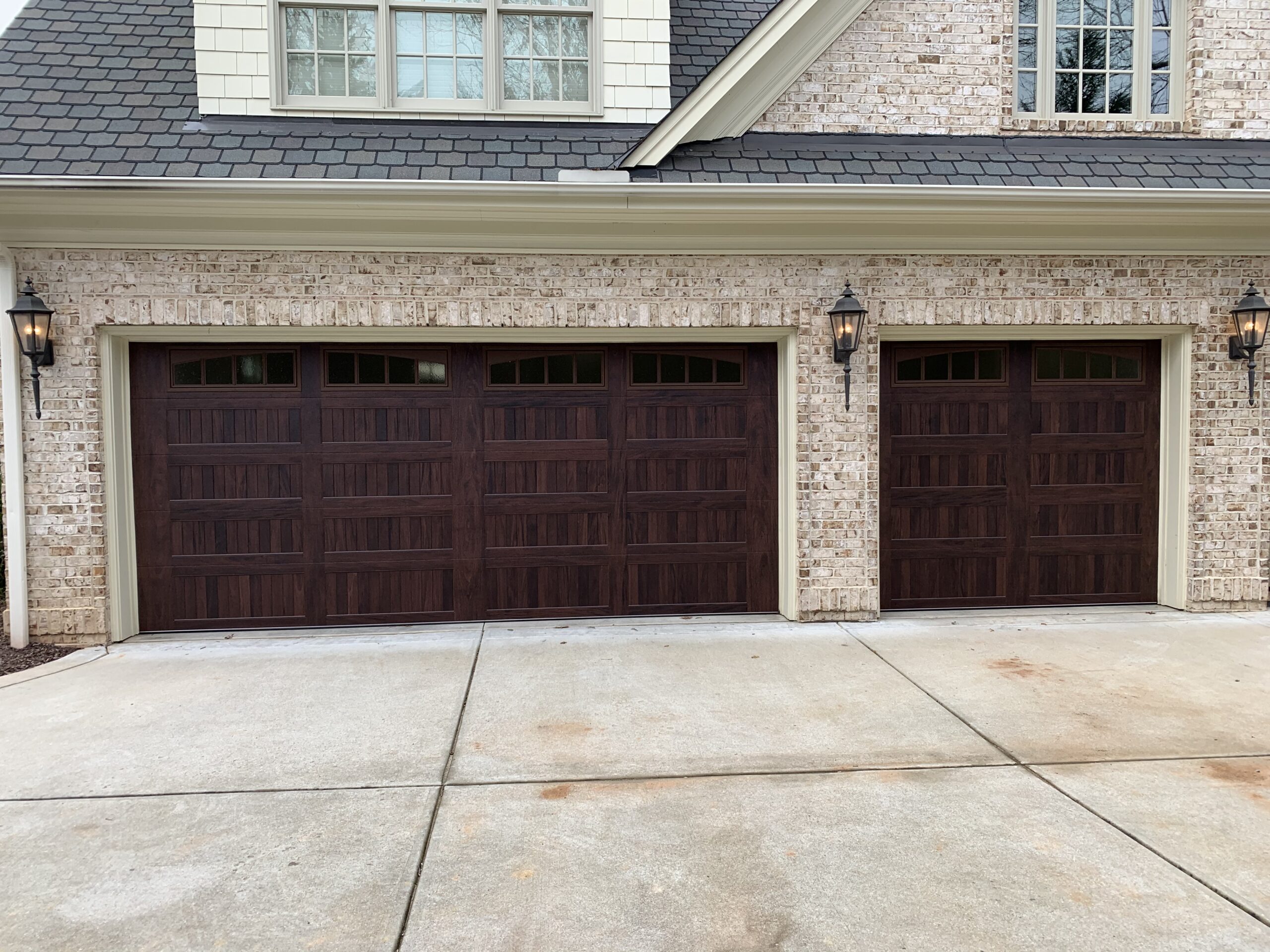 Garage Door Specialist Walnut woodtone in Raleigh scaled